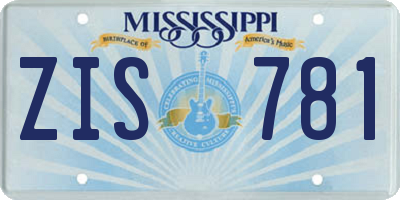 MS license plate ZIS781