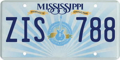 MS license plate ZIS788