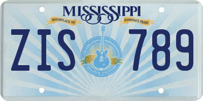 MS license plate ZIS789