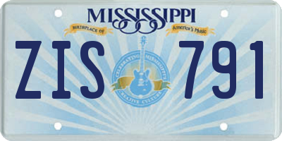 MS license plate ZIS791