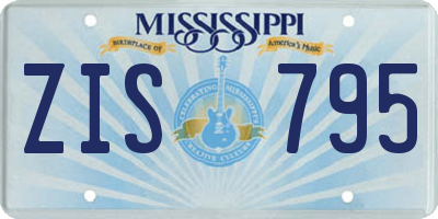MS license plate ZIS795