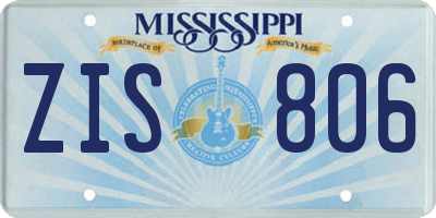 MS license plate ZIS806