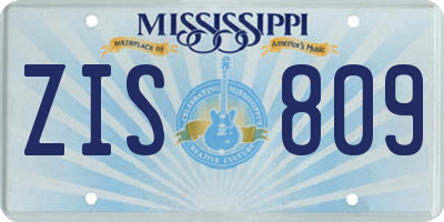 MS license plate ZIS809