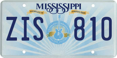 MS license plate ZIS810