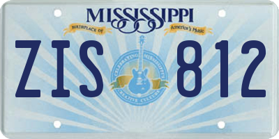 MS license plate ZIS812