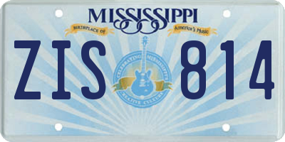 MS license plate ZIS814