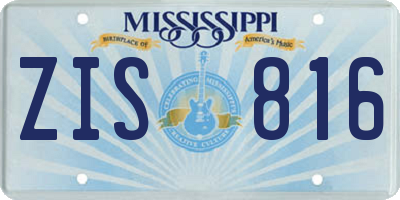 MS license plate ZIS816