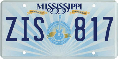 MS license plate ZIS817