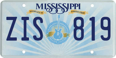 MS license plate ZIS819