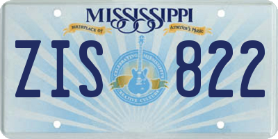 MS license plate ZIS822
