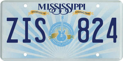 MS license plate ZIS824