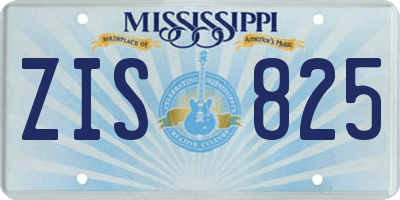 MS license plate ZIS825