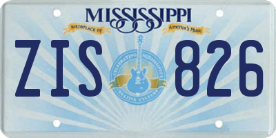 MS license plate ZIS826