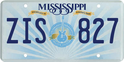 MS license plate ZIS827
