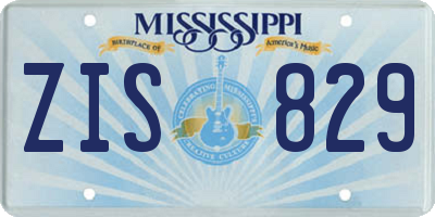 MS license plate ZIS829