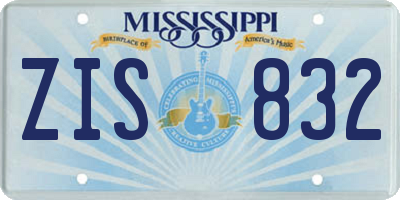 MS license plate ZIS832