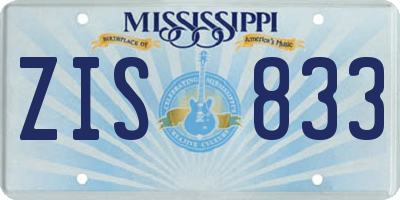 MS license plate ZIS833