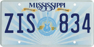 MS license plate ZIS834