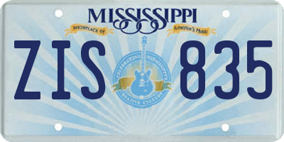 MS license plate ZIS835