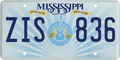 MS license plate ZIS836