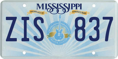 MS license plate ZIS837