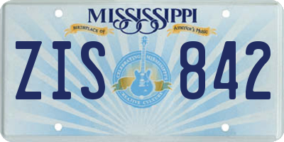 MS license plate ZIS842