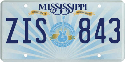 MS license plate ZIS843