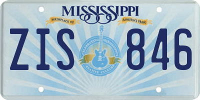 MS license plate ZIS846