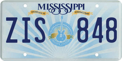 MS license plate ZIS848