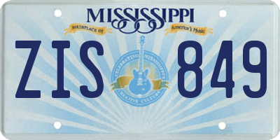 MS license plate ZIS849