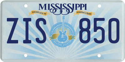 MS license plate ZIS850