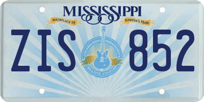 MS license plate ZIS852