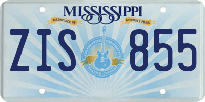 MS license plate ZIS855
