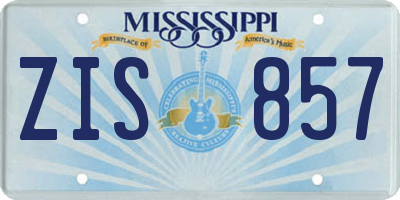MS license plate ZIS857