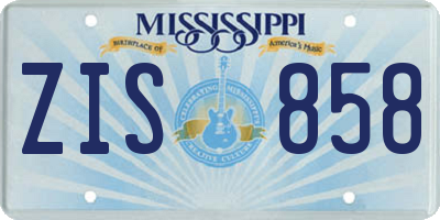 MS license plate ZIS858