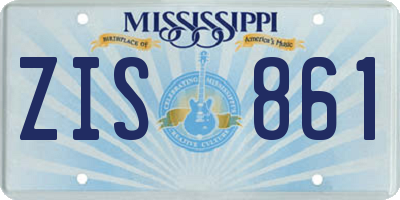 MS license plate ZIS861