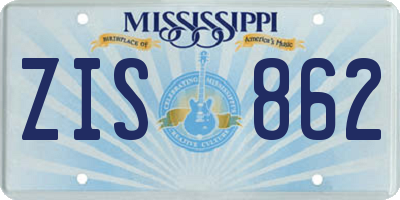 MS license plate ZIS862