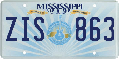 MS license plate ZIS863