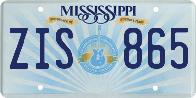 MS license plate ZIS865