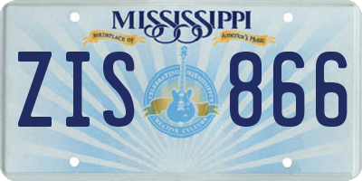 MS license plate ZIS866