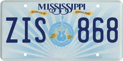 MS license plate ZIS868