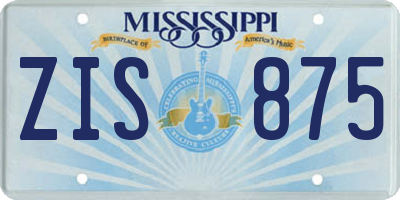 MS license plate ZIS875