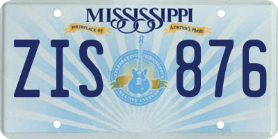 MS license plate ZIS876