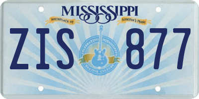 MS license plate ZIS877