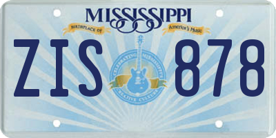 MS license plate ZIS878