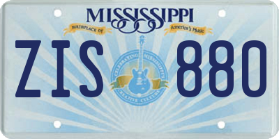 MS license plate ZIS880