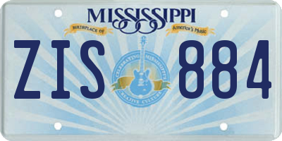 MS license plate ZIS884