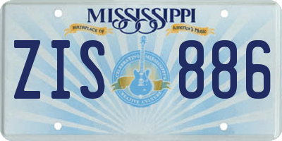 MS license plate ZIS886