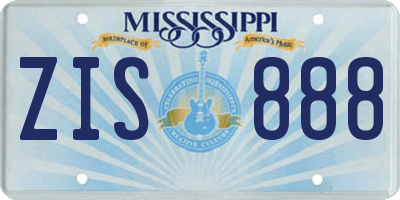 MS license plate ZIS888