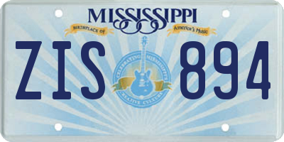 MS license plate ZIS894